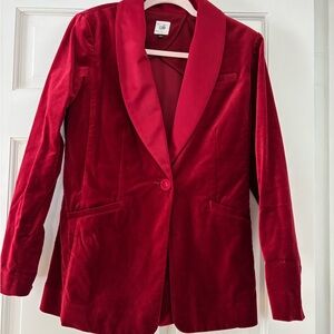 CAbi Women's Red Velvet Blazer